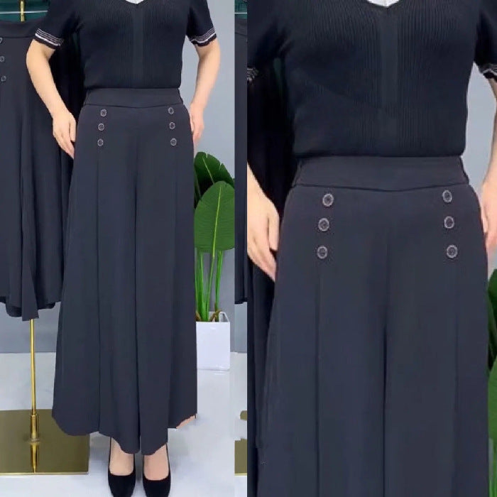 50% zniżki!【M-5XL】Modna, drapowana spódnica damska z szerokimi nogawkami i wysokim stanem