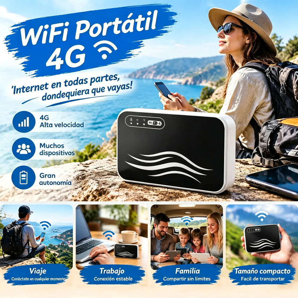 🌍 Przenośne globalne Wi‑Fi — bez konieczności wizyty w salonie — dostęp do internetu zawsze i wszędzie.
