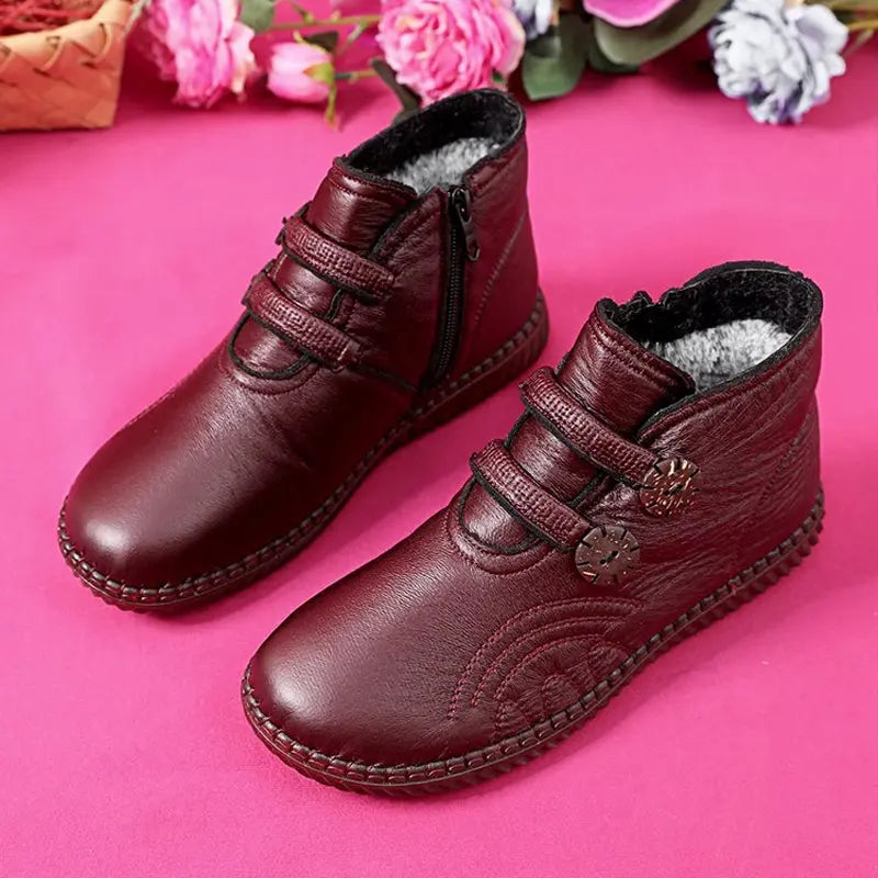 🔥🔥👢【49% OFF！！！】35-40，Buty damskie ze skóry naturalnej, z antypoślizgową podeszwą, odpowiednie na jesień i zimę, ręcznie wykonane we Włoszech.
