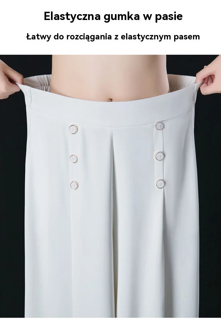 50% zniżki!【M-5XL】Modna, drapowana spódnica damska z szerokimi nogawkami i wysokim stanem