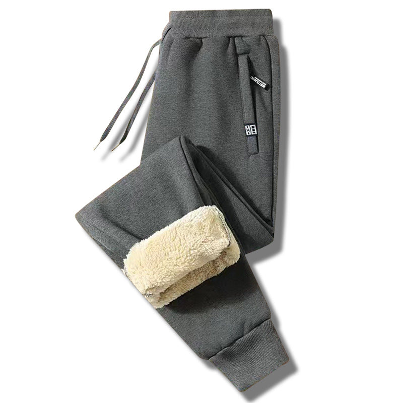 👖【M-5XL】Moda zimowa męska zagęszczone ciepłe sportowe spodnie na co dzień z wełny jagnięcej