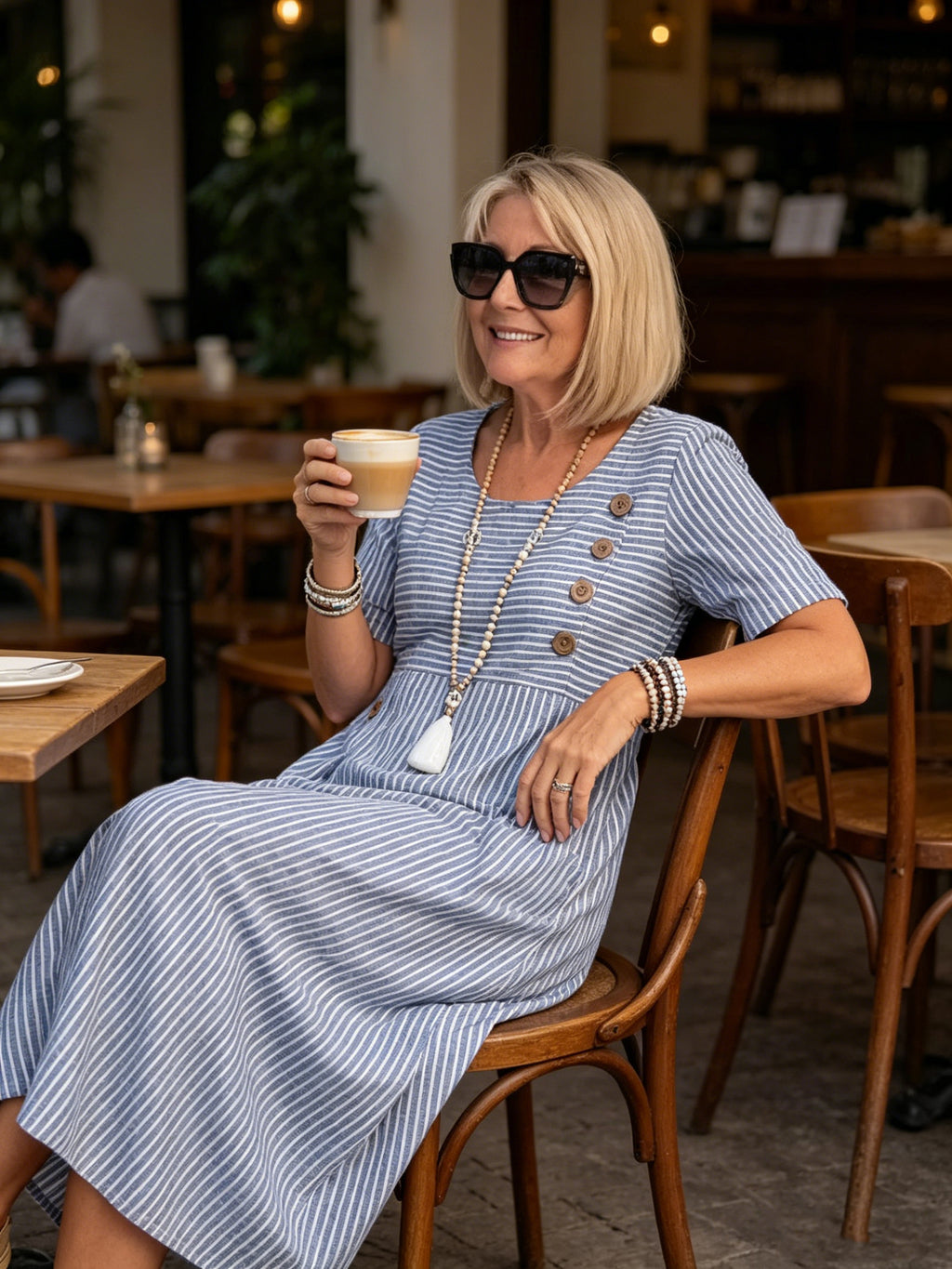 👗🏕️【S-2XL】Lekka i zwiewna sukienka midi w paski