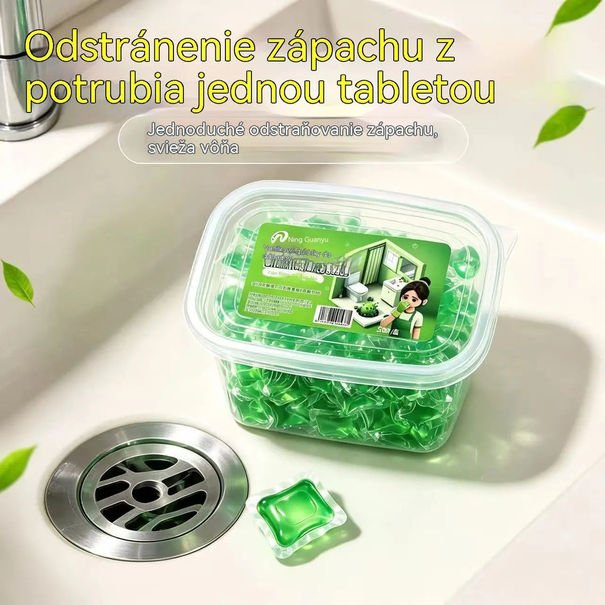 2 opakowania (100 tabletek) za 109 zł. Rozpuszczalne w wodzie kapsułki do usuwania nieprzyjemnych zapachów z odpływów – idealne do łazienki i kuchni.