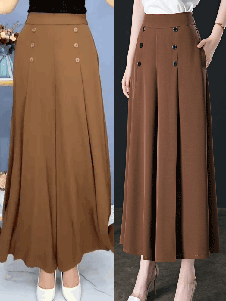 50% zniżki!【M-5XL】Modna, drapowana spódnica damska z szerokimi nogawkami i wysokim stanem
