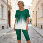 👕👖Letni bawełniany komplet, stylowy nadruk