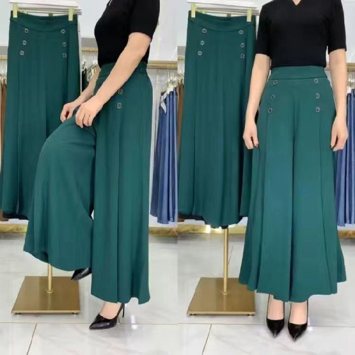 50% zniżki!【M-5XL】Modna, drapowana spódnica damska z szerokimi nogawkami i wysokim stanem