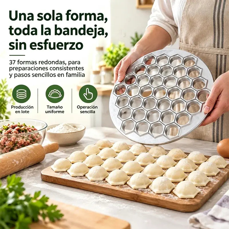 🥟✨ Forma do pierogów 37 otworów | Nieprzywierająca praska do pierogów, empanadillas i gyoza | Łatwe wyjmowanie 🥟