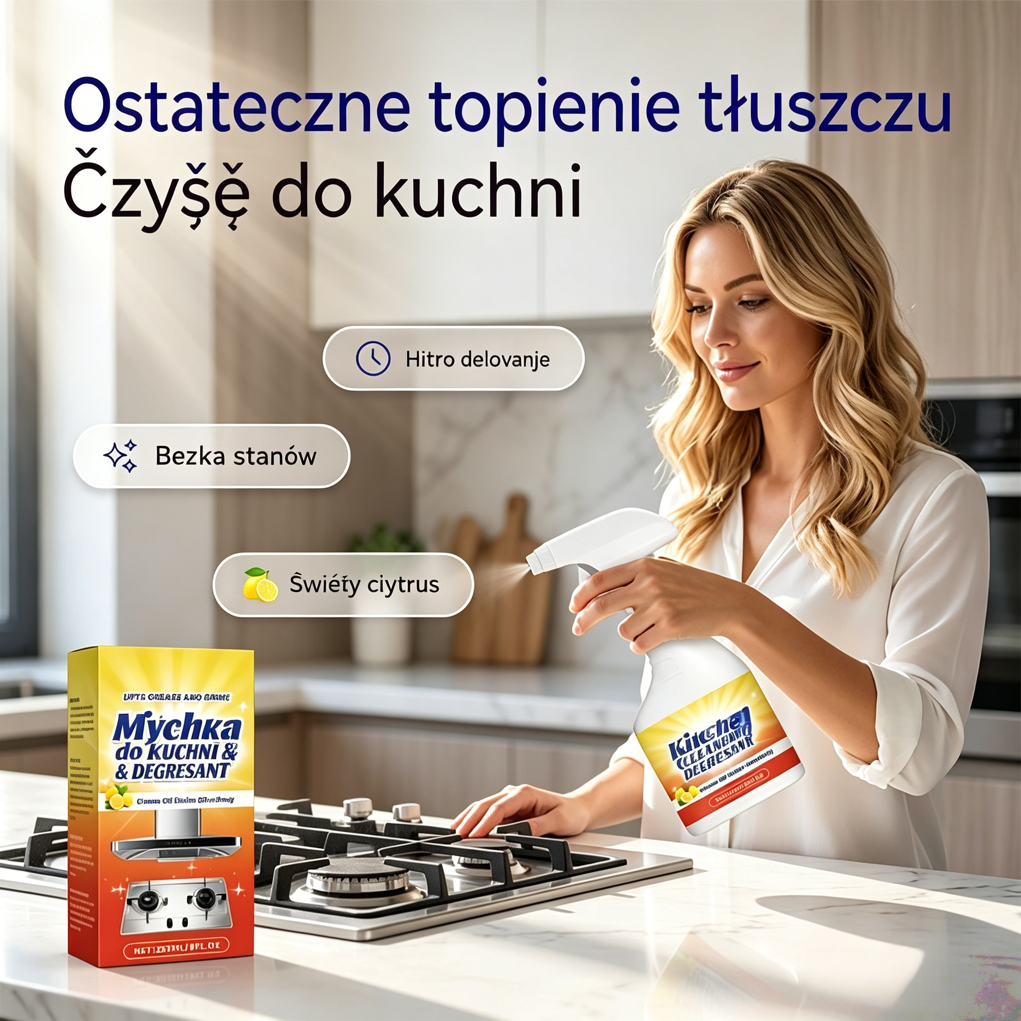 🍋【Kup 1, otrzymaj 1 gratis】Silny spray do czyszczenia i odtłuszczania kuchni