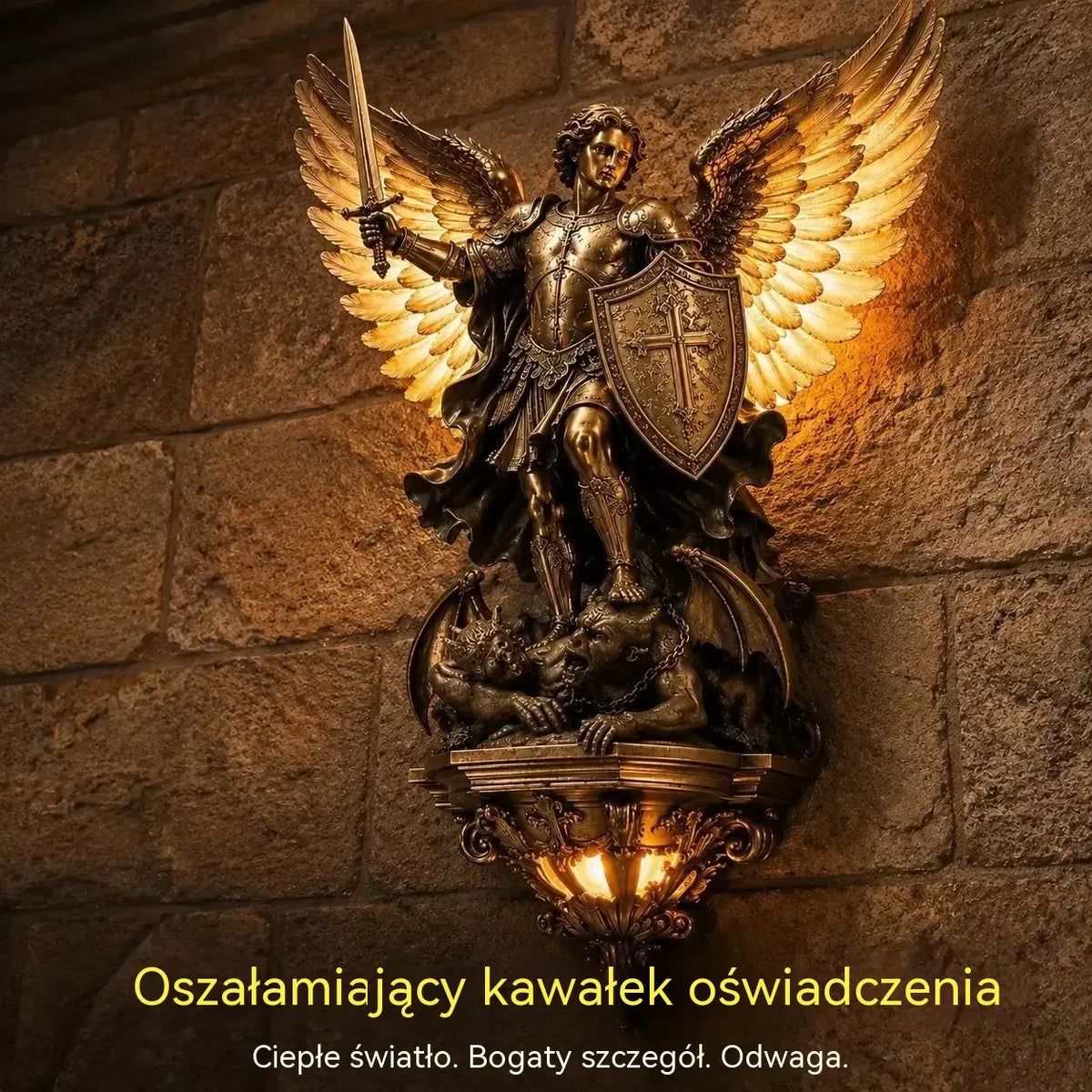 1 sztuka 129 zł🕊️Lampa ścienna Anioł Stróż św. Michała✨