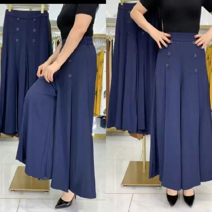 50% zniżki!【M-5XL】Modna, drapowana spódnica damska z szerokimi nogawkami i wysokim stanem
