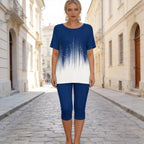 👕👖Letni bawełniany komplet, stylowy nadruk