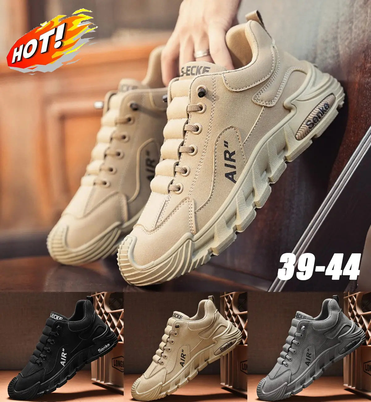 【39-44】Męskie wodoodporne i oddychające buty casualowe, miękkie podeszwy, wygodne w noszeniu