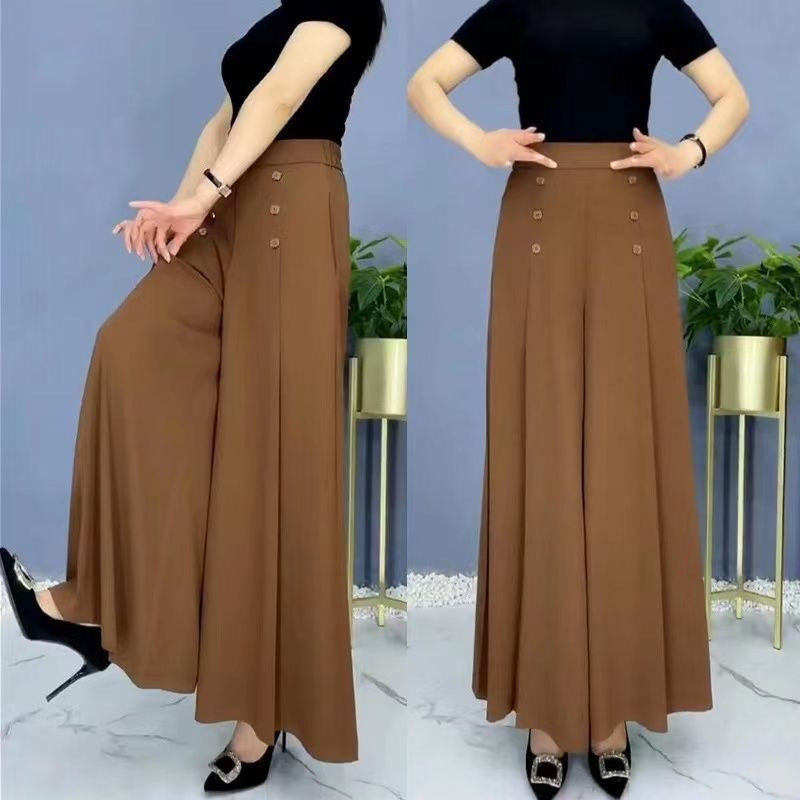 50% zniżki!【M-5XL】Modna, drapowana spódnica damska z szerokimi nogawkami i wysokim stanem