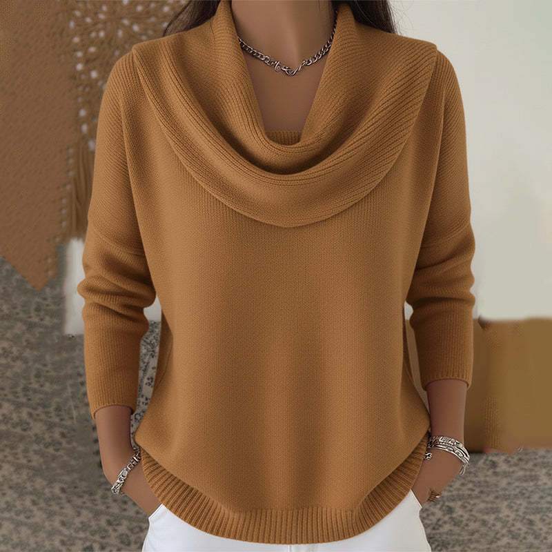 🔥【S-3XL】2026 Jesień/Zima Nowy, jednolity kolor, sweter z długim rękawem. Elegancki dekolt.